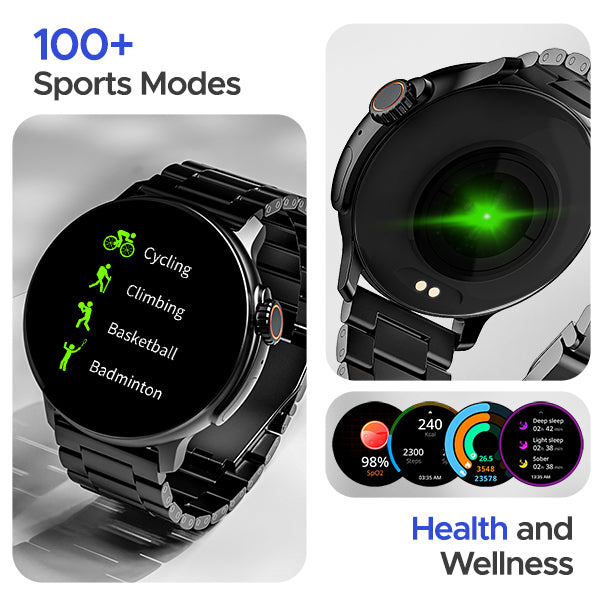 boAt Lunar Tigon | Smartwatch with 1.45" Round AMOLED Display, BT Calling, 100+ Sports Modes, Functional Crown