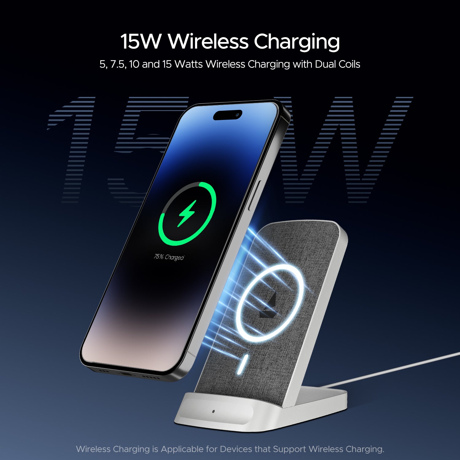 boAt Powerpod 200 | 15W Wireless Charging Pad, Smart IC Protection