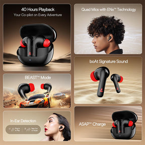 boAt Airdopes 131 Pro Buds | Wireless Earbuds with 40 Hours Playback, ENx™ Tech, BT v5.3, BEAST™ Mode, ASAP™ Charge