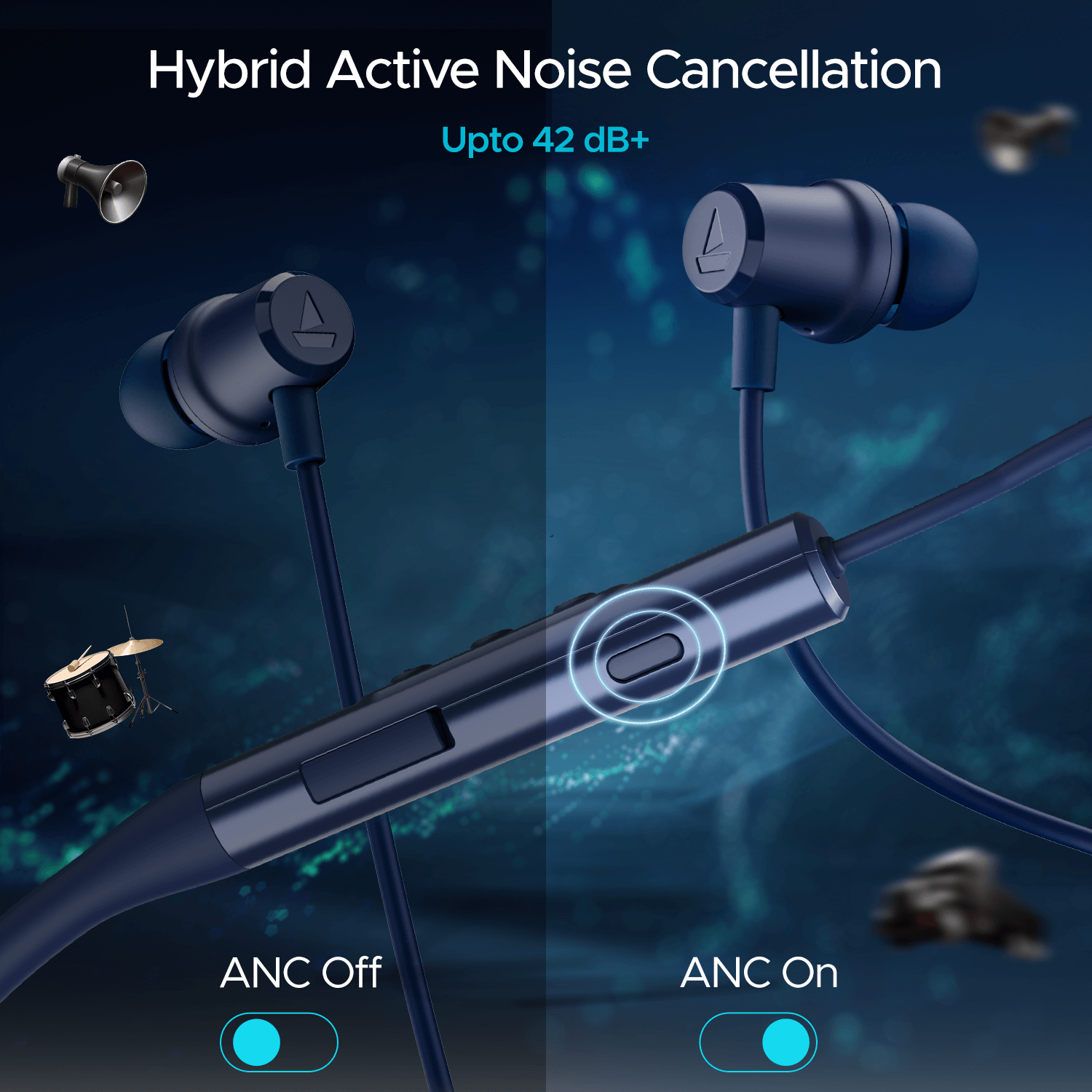 boAt Nirvana 525ANC | Wireless Earphone with Dolby Audio, Hybrid ANC of 42 dB, Adaptive EQ Modes