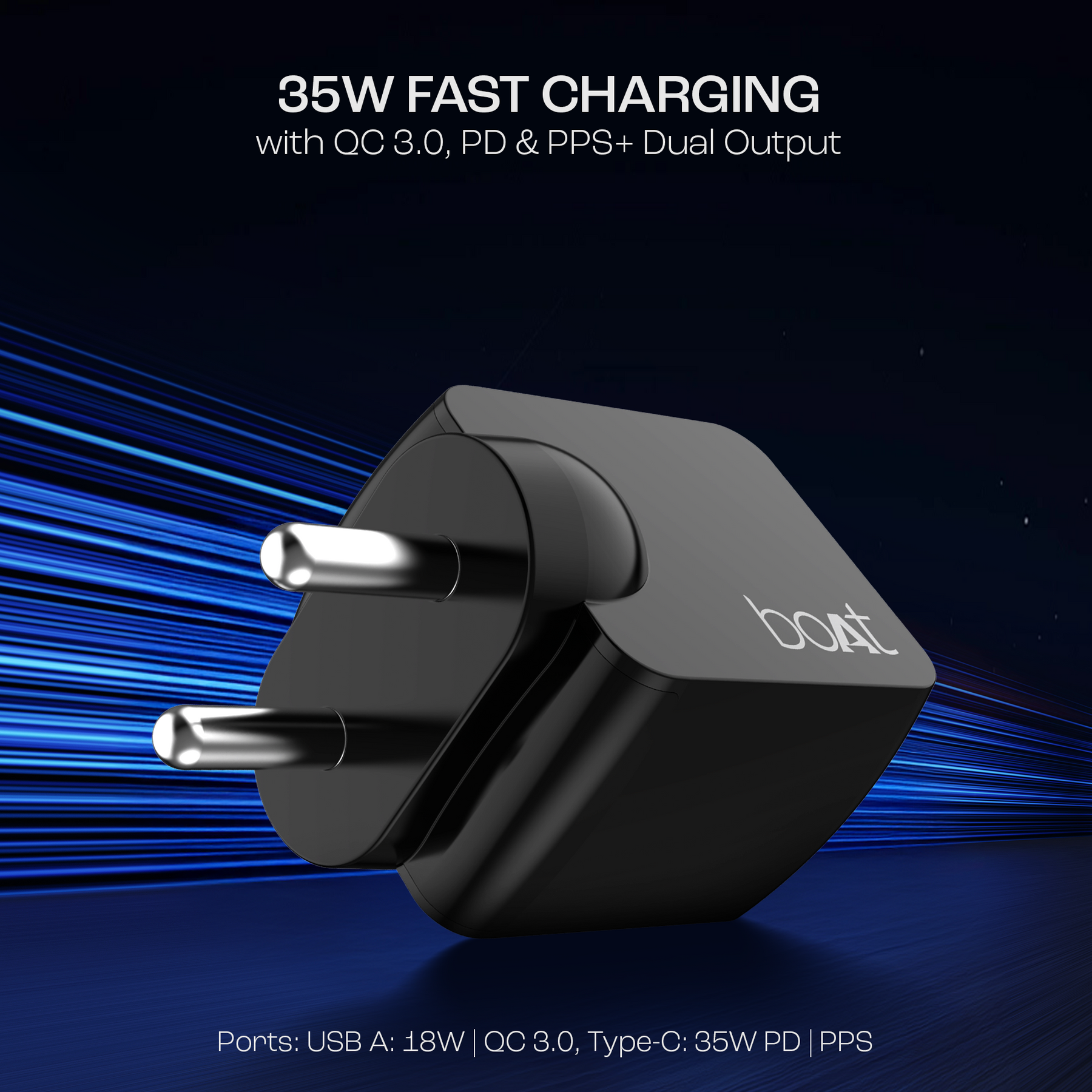 35W GAN Charger | 35W Fast Charger with GaN Chip Technology, 12 Layers of Smart IC Protection, Dual-Port Charging