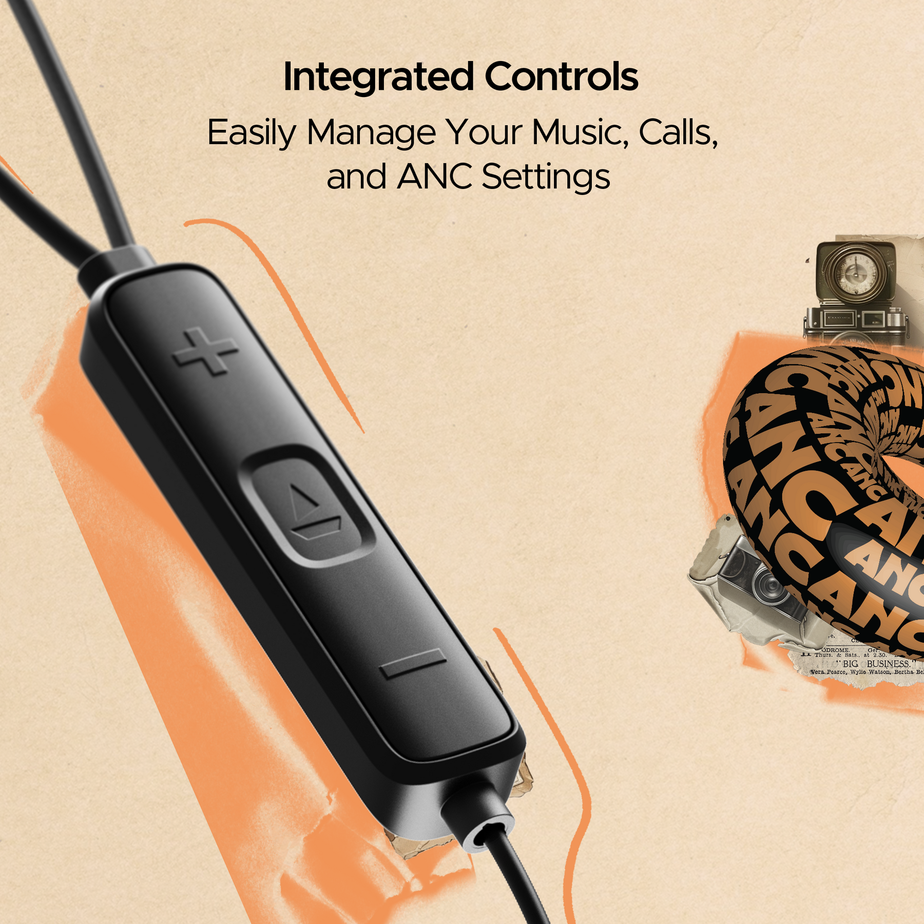 boAt Bassheads 122 ANC | Wired Earphone with 13mm Drivers, Type-C Jack, In-Line Mic, Integrated Controls