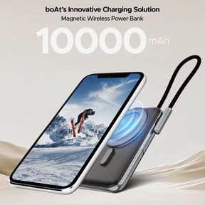 boAt EnergyShroom PB330  Magnacharge | 10000mAh magnetic wireless power bank with 15 W wireless charging, LED battery display, 12 Layer Smart IC Protection