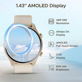 boAt Lunar Call Plus | Premium Smartwatch with Bluetooth Calling,  1.43" (3.63cm) AMOLED display, SpO2 Monitoring, 100+ Sports Modes