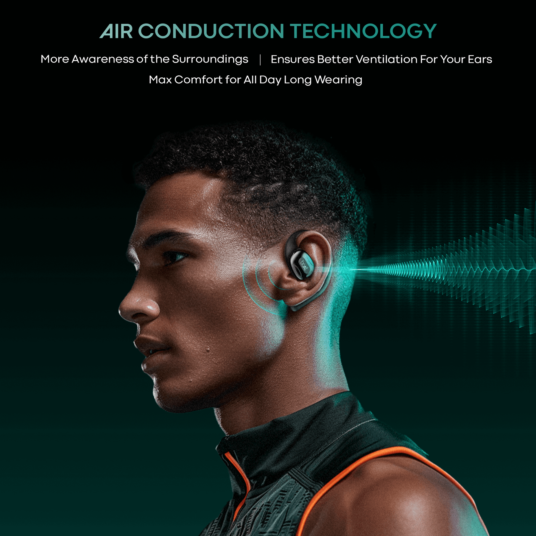 boAt Airdopes ProGear | Wireless Earbuds with 100 Hours Playback, Quad Mics with ENx™ Tech, Air Conduction Tech