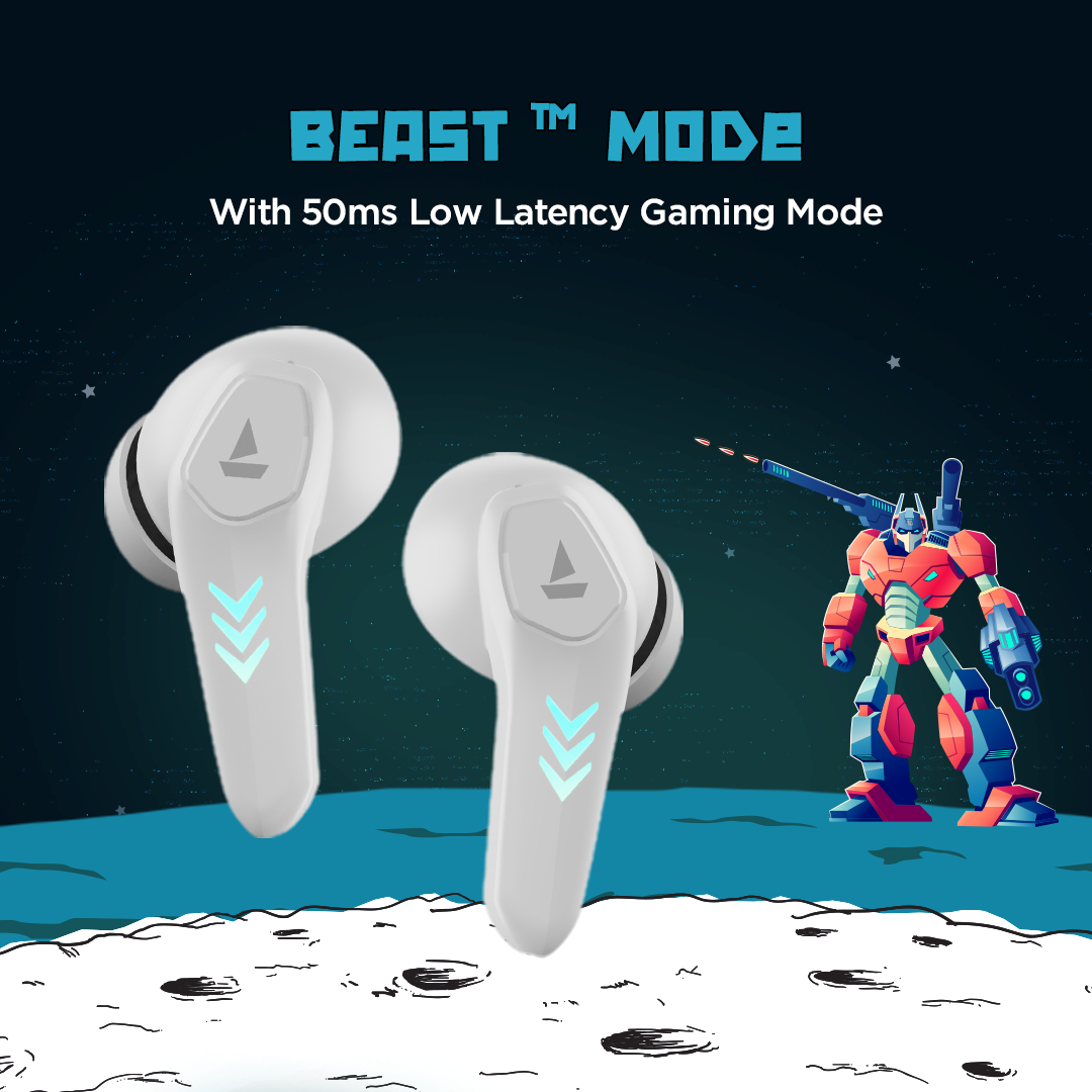 boAt Airdopes 190 | Wireless Earbuds with 40 Hours of Playtime, Beast Mode, RGB Lights Featuring ENx™ tech