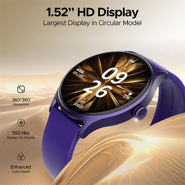 boAt Lunar Mirage | Smartwatch with 1.52" (3.86cm) Round HD Display, BT Calling, 100+ Sports Modes, Functional Crown