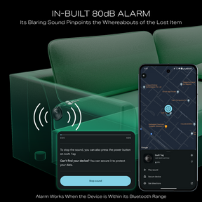 boAt TAG | BLE Location Tracking, In-built 80dB Alarm, Versatile Tracking Feature, 1-Year Battery Backup