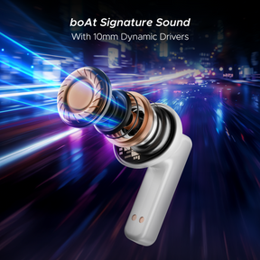 boAt Airdopes Drift | Wireless Earbdus Gaming Earbuds with 2x6mm Dual Drivers, Quad Mics with ENx™ and IWP™ Technology, LED Lights on Charging Case