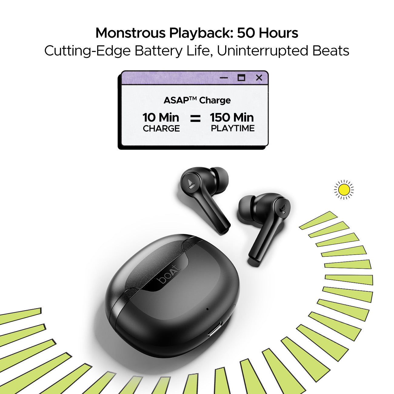 boAt Airdopes 300 | Wireless Earbuds with 50 Hours Playback, Quad Mics AI ENx™ Tech, ASAP™ Charge, Spatial Audio