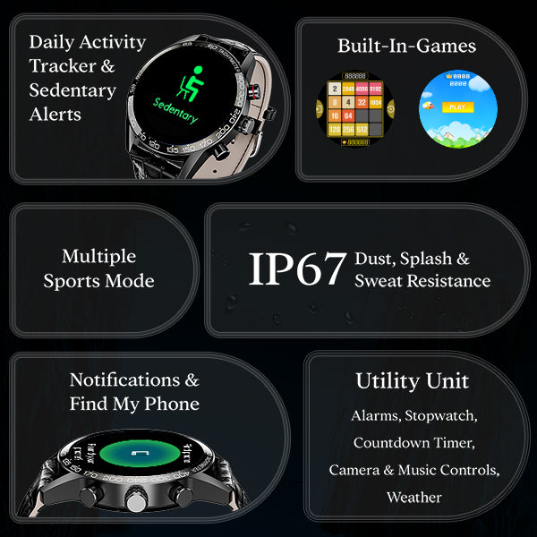 boAt Enigma Z40 | Luxury Smartwatch with 1.32" Round TFT Display, IP67 Splash & Sweat Resistance, SpO2 & Sleep Monitoring