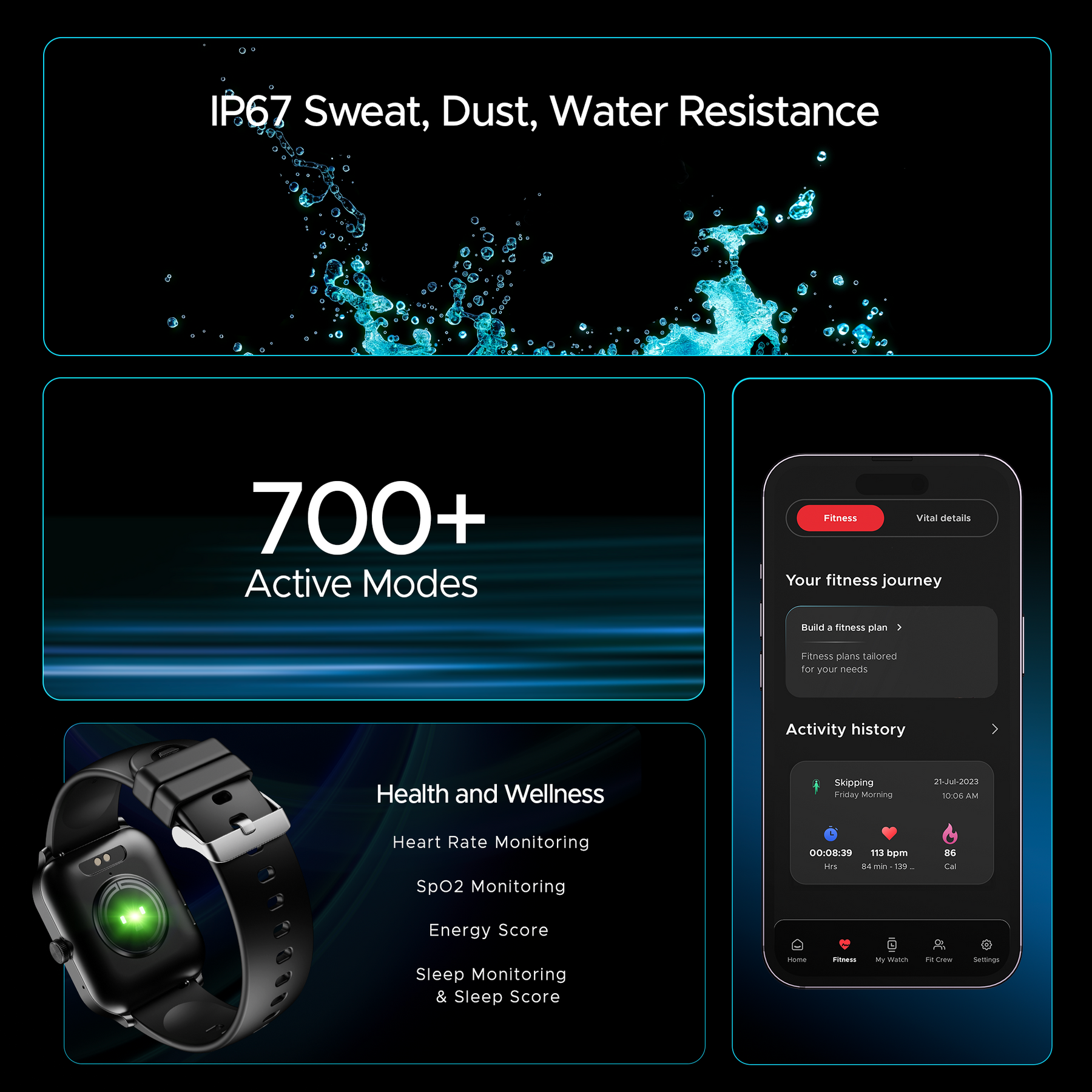 boAt Storm Call 3 Plus | Smartwatch with 1.96" HD Display, BT Calling, 700+ Activity Modes, SOS feature, Functional Crown