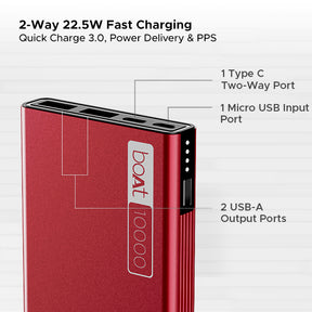 EnergyShroom PB300 | Powerbank with 10000mAh battery capacity with Smart IC protection, 22.5W fast charging