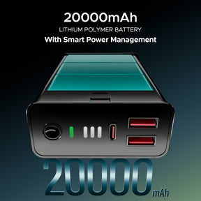 boAt Energyshroom PB400 Pro | 20000 mAh Powerbank with 2-way 22.5W fast charging,Pass-Through Charging, 12-Layer Smart IC Protection, Aluminium Casing & Compact