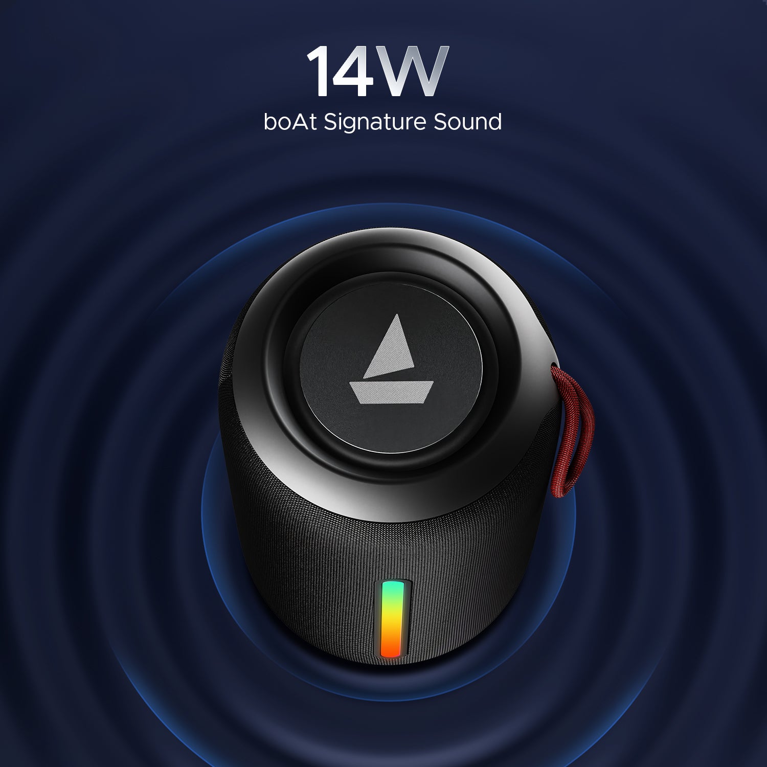 boAt Stone 352 Pro | Portable Bluetooth Speaker with 14W boAt Signature Sound, RGB LED Design, 12 Hours Playback