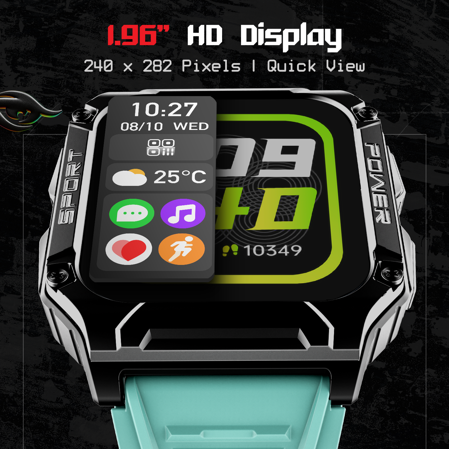 boAt Wave Armour 2 | Smartwatch with Bluetooth Calling, 1.96" (4.97cm) HD Display, 100+ Sports Mode, Up to 25 Days Battery