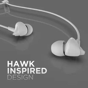 Bassheads 110 | Wired Earphones comes with 10mm Driver, Hawk Inspired Design, Powerful Bass, Stereo In-Line Microphone