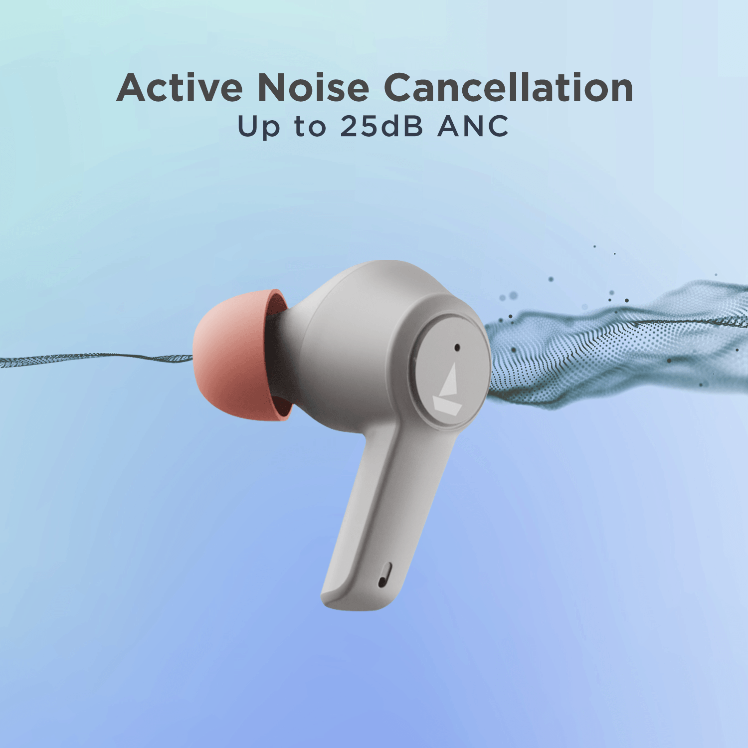 boAt Airdopes 411 ANC | Noise-Cancelling Earbuds with 10mm Drivers, ASAP™ Charge Technology, Up to 25dB ANC, ENx™ Technology, 17.5 Hours Playback