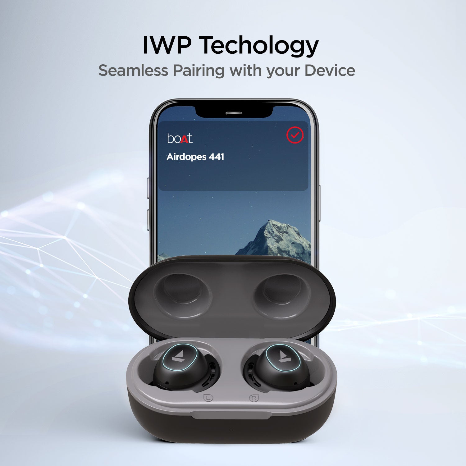 boAt Airdopes 443 | Wireless Earbuds with 6mm drivers, IWP Technology, Upto 20 Hours Playback, 500mAh Charging Case