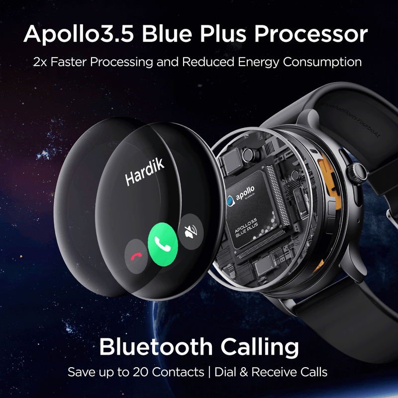 Lunar Call Pro - Round Dial Smart Watch With Bluetooth Calling